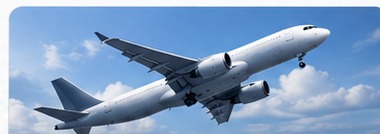 Commercial cargo aircraft in flight